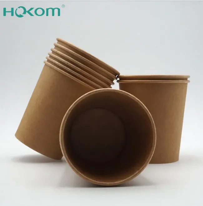 Hongkang Environmentally Friendly PE Coated Disposable Single Wall Kraft Paper Cups
